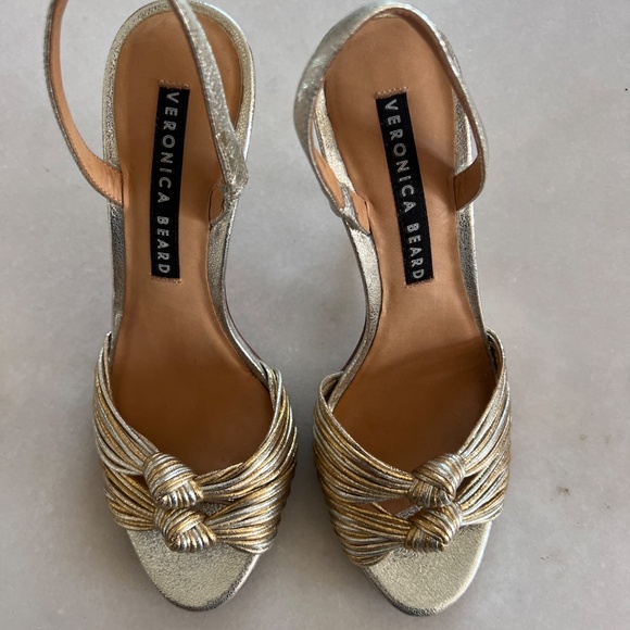 Veronica Beard Alessia Metallic Sandals, Gold and Silver - Picture 5 of 5